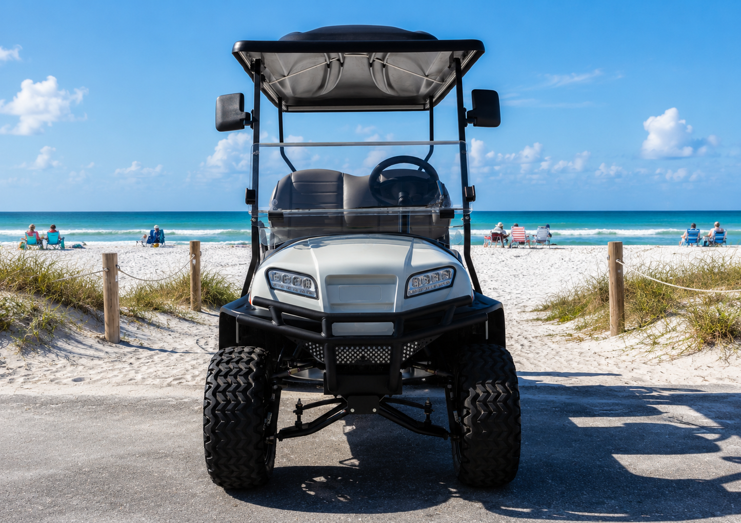 White Golf Cart 6 Seater