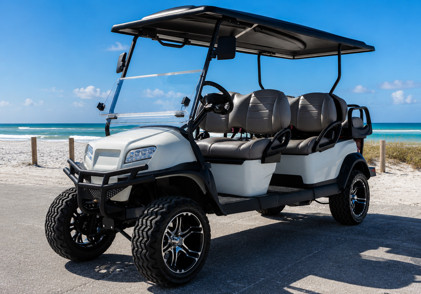 White Golf Cart 6 Seater