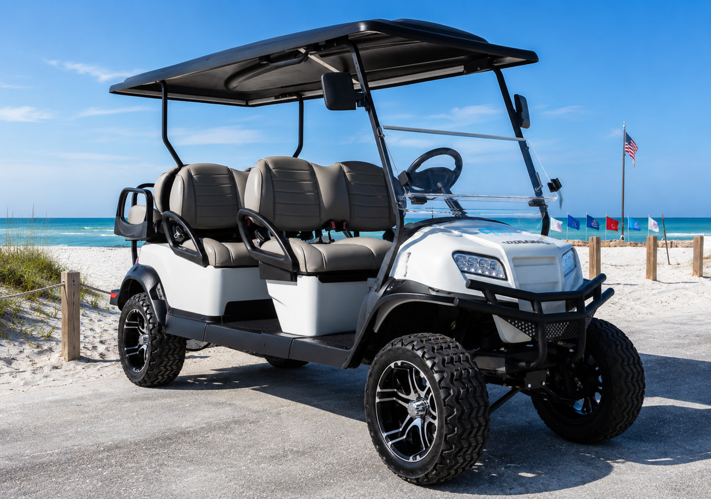 White Golf Cart 6 Seater